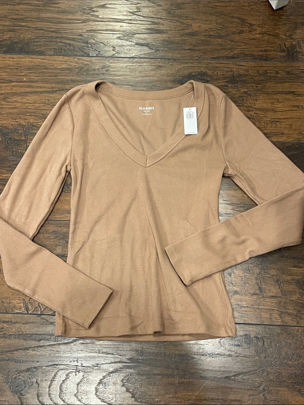 Old Navy Women's Long Sleeve V-Neck Top - Light Brown